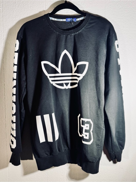 adidas Other - Adidas Originals Crewneck Sweatshirt Mens Black Large Trefoil Logo Size Large